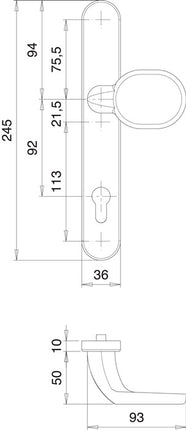 EDI profile door set Kronos 1300/K22/035 aluminium F12 ( 3000200029 )