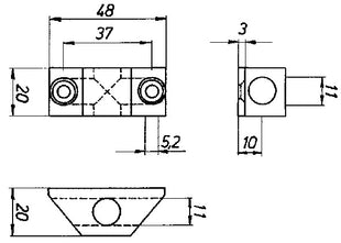 Guida asta DENI per base Vario per asta tonda 10 mm ( 3000215032 )