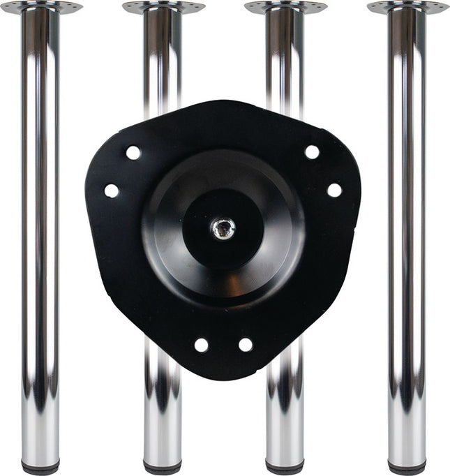 BMB zestaw nóg stołu efekt stali nierdzewnej 80 mm wysokość 710 mm ( 3000273150 )