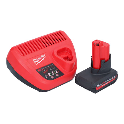 Amoladora recta sin cable Milwaukee M12 FDGS-501 12 V 6 / 8 mm sin escobillas + 1x batería recargable 5,0 Ah + cargador