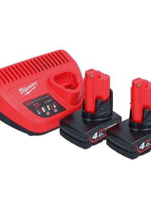 Milwaukee M12 PCG/400A-402 Akumulatorowy pistolet na kartusze 12 V 400 ml + 2x akumulator 4,0 Ah + ładowarka
