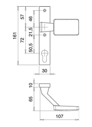 Uchwyt obudowy zamka EDI 1317/1010 aluminium F1 ( 3000252747 )