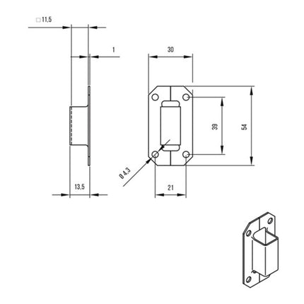 DENI bar loop suitable for espagnolette bar 10 mm ( 3000255672 )