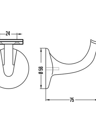 Wspornik poręczy HERMETA 3506 aluminium anodowane na srebrno ( 3000283334 )