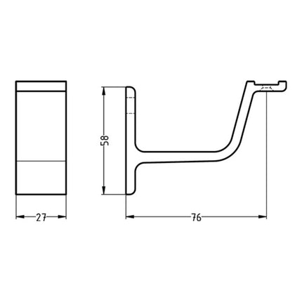 HERMETA handrail support 3551 aluminium black plastic-coated ( 3000283343 )