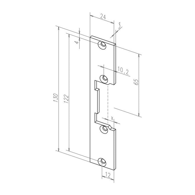 Placa de golpeo plana ASSA ABLOY 096 acero inoxidable canto mate ( 3324034004 )