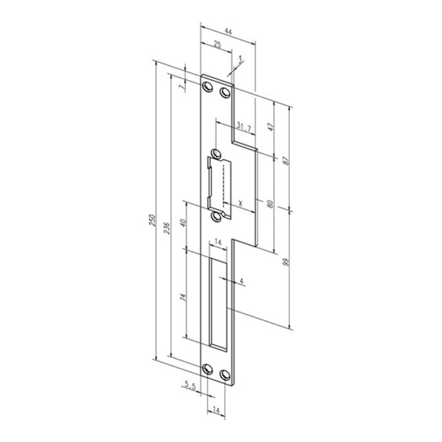 ASSA ABLOY lug striking plate 14C cantilever ( 3324034032 )