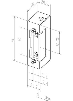 ASSA ABLOY Electric strike 17 12 V DC 100%ED Standard ( 3324034087 )