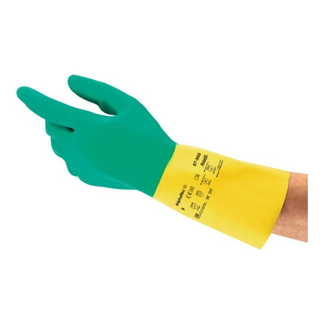 Guantes químicos ANSELL AlphaTec(R) 87-900 talla 8 verde/amarillo ( 4000371481 )