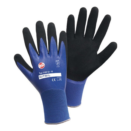 LEIPOLD+DÖHLE Guantes de nitrilo Aqua talla 8 azul/negro ( 4000371533 )