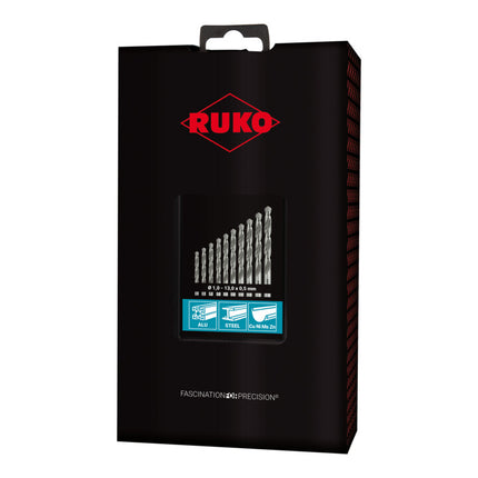 RUKO Jeu de forets hélicoïdaux DIN 338 Type N d. nominal 1-13x0,5 mm ( 4000600880 )