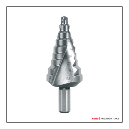 RUKO step drill bit drilling range 6-30.5 mm ( 4000601715 )