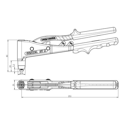 Herramienta manual de colocación de remaches ciegos GESIPA NTX Longitud 260 mm ( 4000813032 )