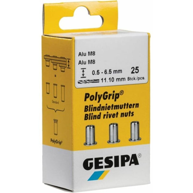 GESIPA dado per rivetto cieco PolyGrip(R) gambo del rivetto d x l 9 x 18 mm M6 ( 4000813826 )