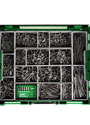 SPAX® Montagekoffer Schraubenset 2446 tlg. mit 16 Abmessungen, Senkkopf, T-STAR plus, 4CUT, WIROX in L-Boxx ( 5000009161019 ) - Toolbrothers
