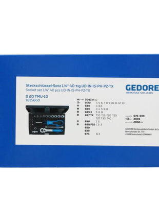 GEDORE socket spanner set D 20 TMU-10 40-piece 1/4 ″ ( 4000820559 )