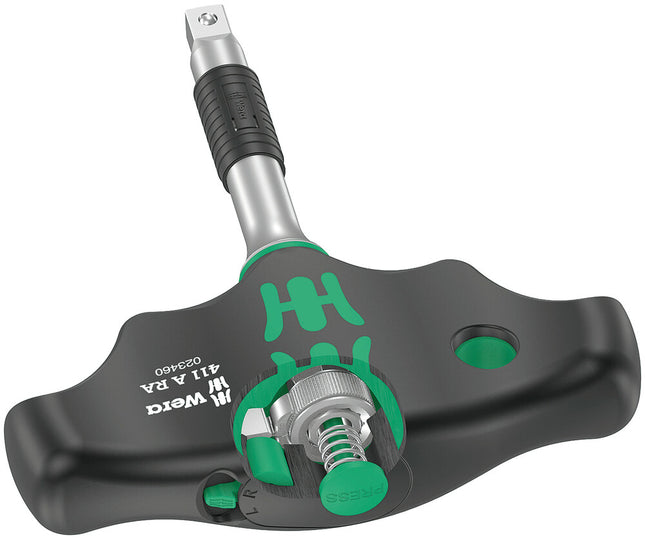WERA Carraca reversible de palanca 411 A RA Mango en cruz 1/4 ″ Dientes 80 ( 4000822452 )