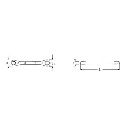 STAHLWILLE Clé polygonale à cliquet 25 7 x 8 mm ( 4000826134 )
