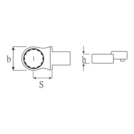 STAHLWILLE utensile per inserimento anelli 732/40 30 larghezza chiave 30 mm 14 x 18 mm ( 4000826552 )