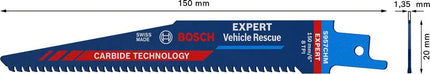 Hoja de sierra de sable BOSCH Expert Automotive Acero Longitud 150 mm Anchura 20 mm ( 4000837435 )