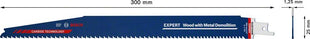 BOSCH Reciprocating saw blade Wood Metal Demolition S 1267 XHM Length 300 mm Width 25 mm ( 4000837466 )