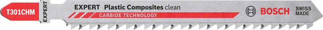 Lame de scie sauteuse BOSCH Plastic Composites T301CHM longueur totale 117 mm ( 4000837478 )