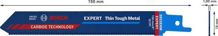 Lama alternativa BOSCH Expert Thin Tough Metal lunghezza 150 mm larghezza 19 mm ( 4000837494 )
