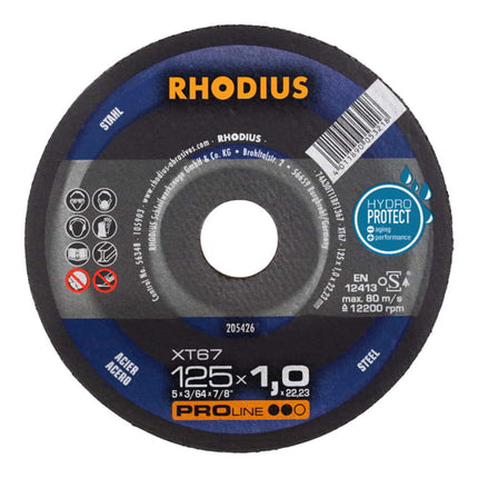Disco de corte RHODIUS XT67 D125x1mm recto ( 4000841258 )