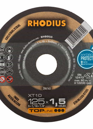 Disco de corte RHODIUS XT10 D125x1,5mm recto (4000841295)
