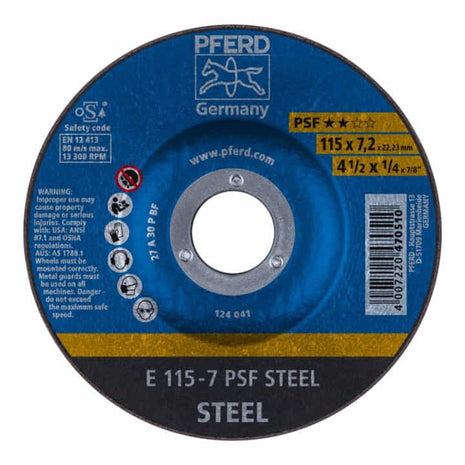 PFERD PSF STEEL grinding disc D180xS7.2mm ( 4000842652 )