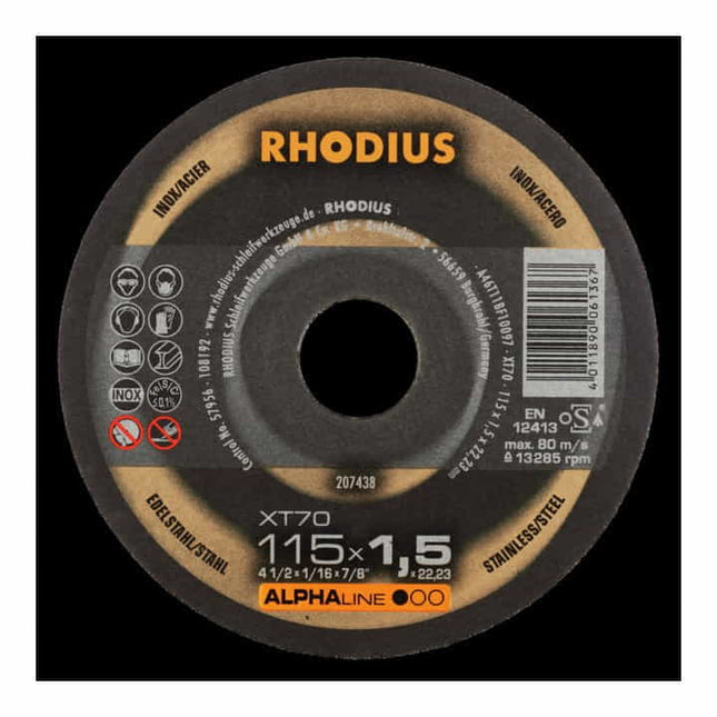 RHODIUS cutting disc XT70 D115x1mm straight ( 4000843729 )