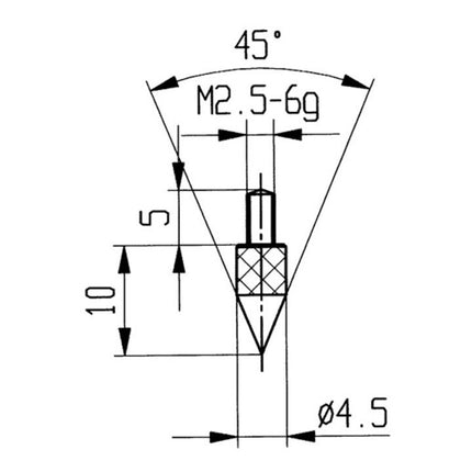 Inserto de medición KÄFER Cono de 45° (4000851593)