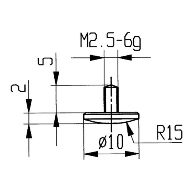 Inserto de medición KÄFER Ø 10 mm radio curvo 15 ( 4000851638 )