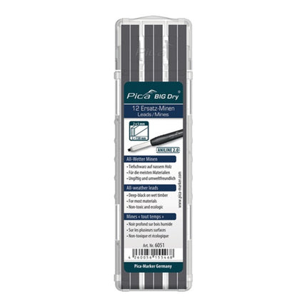 Juego de minas PICA BIG-Dry 12x grafito/negro ( 4000871351 )