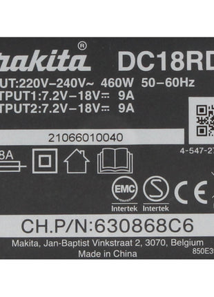 Makita Power Source Kit 18 V mit 2x BL 1850 B Akku 5,0 Ah + DC 18 RD Doppelladegerät ( 199482-2 ) - Toolbrothers