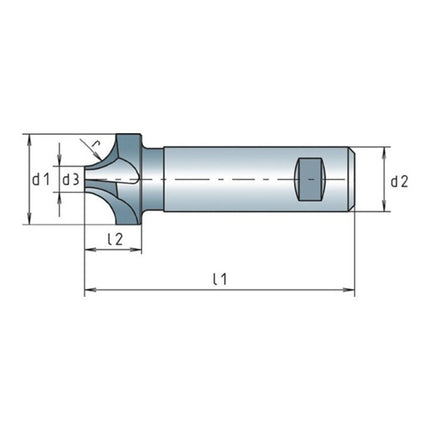 MAYKESTAG Viertelkreisprofilfräser DIN 6518 B Typ N Radius 3 mm ( 4117802006 )