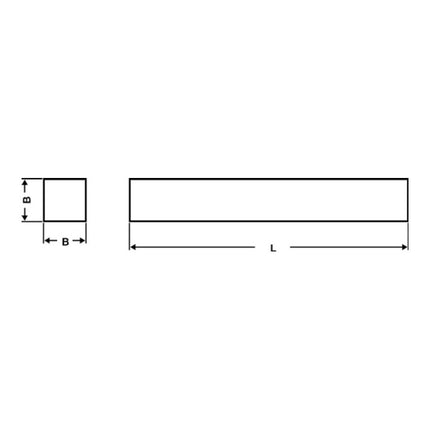 WILKE Barreau traité DIN 4964 forme B carrée l. 4 x 4 mm ( 4118415028 )