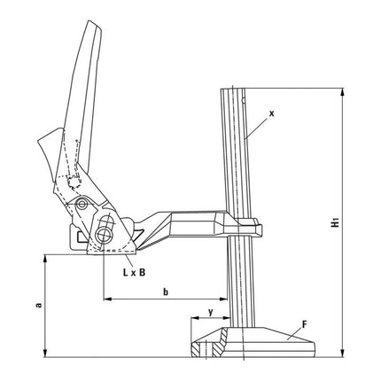Morsetto per tavolo macchina BESSEY altezza di serraggio 240 mm ( 4123740050 )