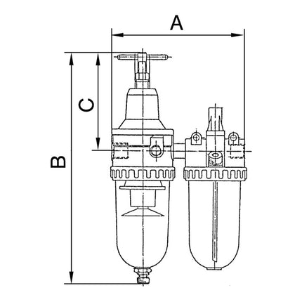 Unidad de mantenimiento RIEGLER rosca estándar G 1/4 ″ semiautomática ( 4588880480 )