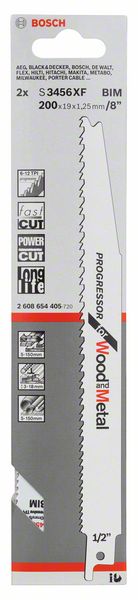 BOSCH Lame de scie sabre S 3456 XF S 3456 XF Longueur 200 mm Largeur 19 mm ( 8000343744 )