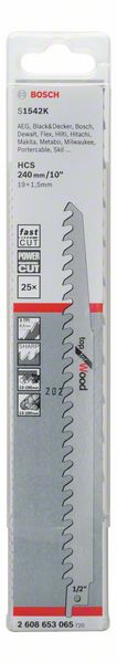 BOSCH Reciprocating saw blade S 1542 K Length 240 mm Width 19 mm ( 8000343819 )