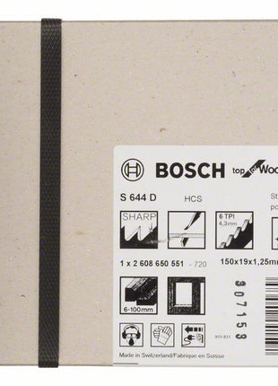 BOSCH Reciprocating saw blade S 644 D Length 150 mm Width 19 mm ( 8000343831 )