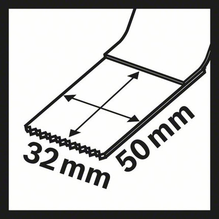 Brzeszczot do cięcia wgłębnego BOSCH AIZ 32 AB Szerokość 32 mm Głębokość cięcia wgłębnego 50 mm ( 8000346229 )