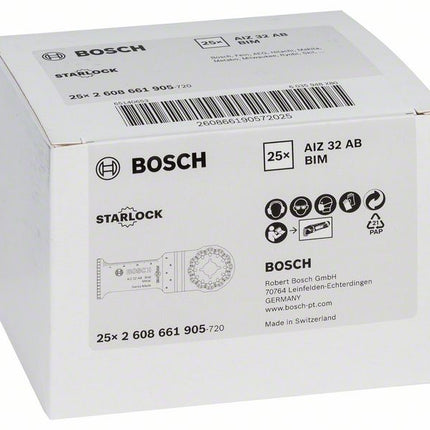 Brzeszczot do cięcia wgłębnego BOSCH AIZ 32 AB Szerokość 32 mm Głębokość cięcia wgłębnego 50 mm ( 8000346229 )