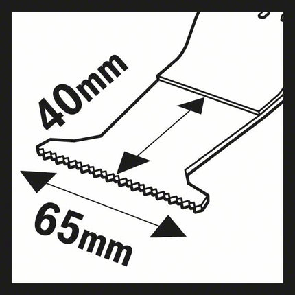 Brzeszczot do cięcia wgłębnego BOSCH AII 65 APC Szerokość 65 mm Głębokość cięcia wgłębnego 40 mm ( 8000346282 )