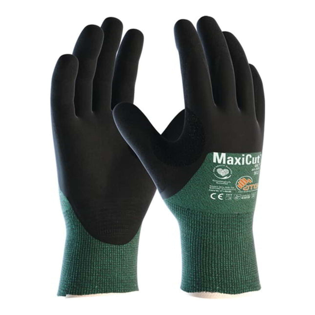 ATG cut protection gloves MaxiCut(R)Oil(TM) 44-305 size 9 green/black ( 8000460816 )
