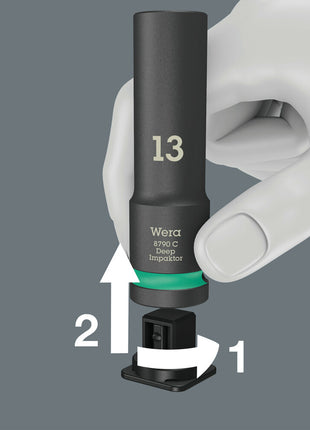 WERA Jeu de clés à douilles à choc 8790 C Impaktor Deep Set 1 11 pièces 1/2 ″ ( 8000653980 )
