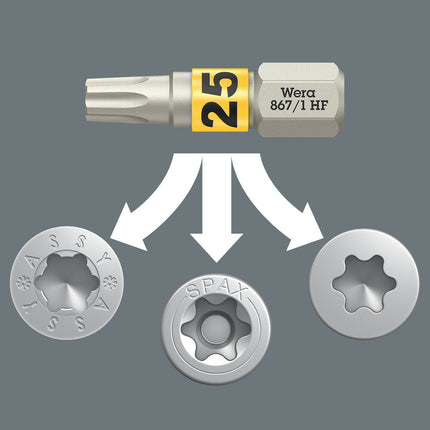 WERA Bit 867 TORX® HF 1/4 ″ TX 15 Länge 25 mm ( 8002899411 )