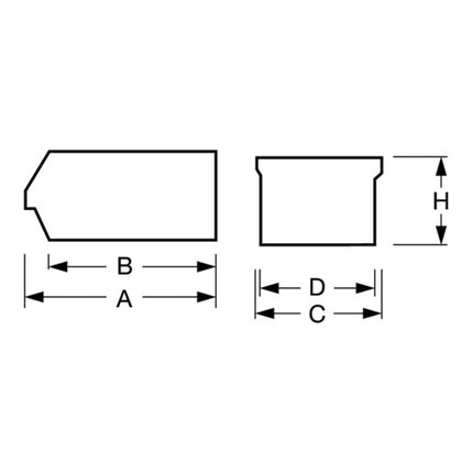 LA-KA-PE caja de almacenaje abierta LK L85/65xA105xA45mm ( 9000449060 )