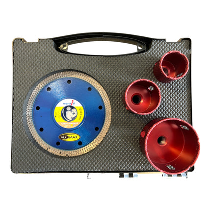 Marcrist tile cutting and drilling set 125 mm + 1x cutting disc + 3x dry drill bits ( 3999.101.234 ) + case
